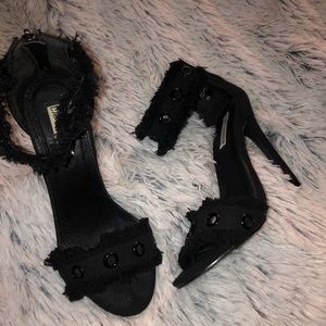 Black strap heels